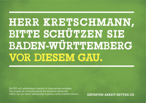 Plakatmotiv aus der Kampagne experten-arbeit-retten.de. Alle Motive