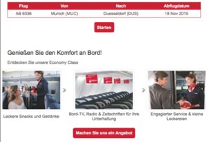 Screenshot der erhaltenen E-Mail (Auszug)