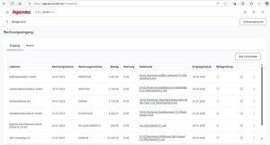 Per E-Mail an das InvoiceHub-Postfach weitergeleitete Rechnungen erscheinen chronologisch geordnet im Eingangsordner.
