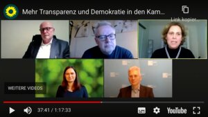 Fachgespräch der Grünen zur IHK-Reform: Screenshot des Livestreams