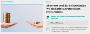 Schon unterzeichnet? Die Online-Petition "Aktivrente auch für Selbstständige" setzt sich dafür ein, dass neben Angestellten auch Selbstständige bei der Aktivrente berücksichtigt werden. 