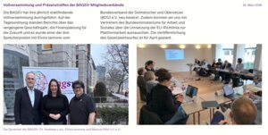 Und unter "In Aktion" gibt es ab jetzt regelmäßige Kurzberichte aus der politischen Arbeit der BAGSV – natürlich mit vielen Fotos.