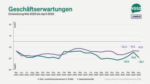 Geschäftserwartungen von Solo- und Kleinstunternehmer/innen versus Gesamtwirtschaft