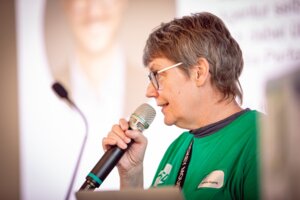 Unsere Beirätin Conny Rüping leitete den Barcamp-Tag ein.