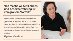 Raphaela ist sich sicher: Älterwerden ist in ihrem Beruf definitiv nicht hinderlich. Die zunehmende Lebenserfahrung hilft ihr, eine noch bessere Dozentin zu sein.