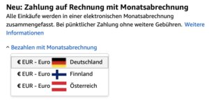 Neue Funktion für deutsche Amazon-Kunden: Bezahlen mit Monatsabrechnung