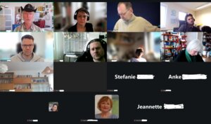 Die Teilnehmenden unserer Online-Werkstatt über Videos für Social Media. 