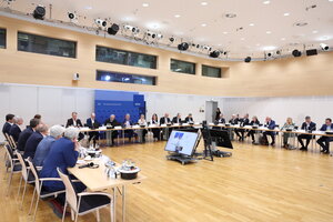 Das Gespräch mit Maria Luis Albuquerque fand im Europasaal der vbw im Haus der bayerischen Wirtschaft statt