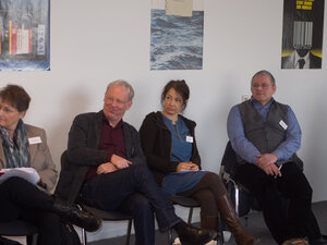 Marei Strack (DDIM), Franz J. Grömping (AGEV), Doris Schemmel (VFLL), Nicolai Schäfer (BV-H)