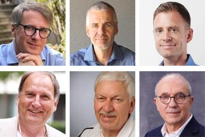 Sechs Experten für bessere Entscheidungen bei deiner Altersvorsorge: Frank-Michael Rommert, Dr. Michael Ritzau, Thomas Beutler, Gerd Güssler, Thomas Bastian und Thomas Karch. 