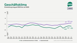 Geschäftsklima von Solo- und Kleinstunternehmer/innen versus Gesamtwirtschaft