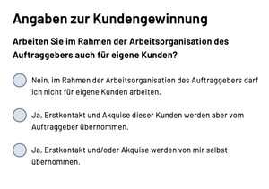 Wer eins zu eins für Auftraggeber tätig ist, wird solche Fragen nur schwer beantworten können. 