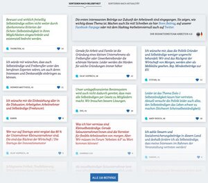 Momentaufnahme der beliebtesten Kommentare auf der arbeitenviernull.de-Seite