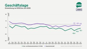 Geschäftslage von Selbstständigen und Gesamtwirtschaft