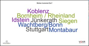 Beim Themenstammtisch in Koblenz wurden verschiedene Online-Tools vorgestellt, so zum Beispiel VOXR.
