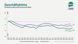 Geschäftsklima von Solo- und Kleinstunternehmer/innen versus Gesamtwirtschaft