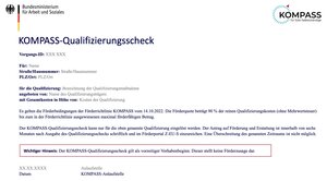 So sieht das Objekt der Begierde aus: Es ist offenbar vorgesehen, dass ein Qualifizierungsscheck immer nur eine einzige Weiterbildung umfasst und keine Kombination von mehreren passenden Maßnahmen erlaubt.