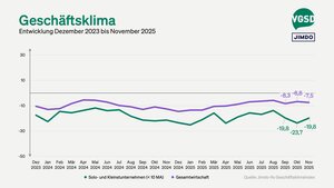 Im November 2025 hat sich das Geschäftsklima unter Selbstständigen leicht verbessert. Insgesamt aber war es ein herausforderndes Jahr für Selbstständige. 