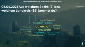 Einen kurzen Überblick über die Herkunft der Teilnehmer gab es über eine Mentimeter-Umfrage