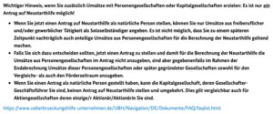 Dies sind weitere Hinweise für Antragsteller mit (zusätzlichen) Einkünften aus GbRs, UGs, GmbHs usw.