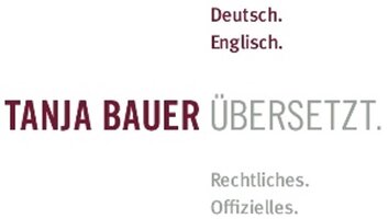 TANJA BAUER ÜBERSETZT. Deutsch. Englisch. Rechtliches. Offizielles.