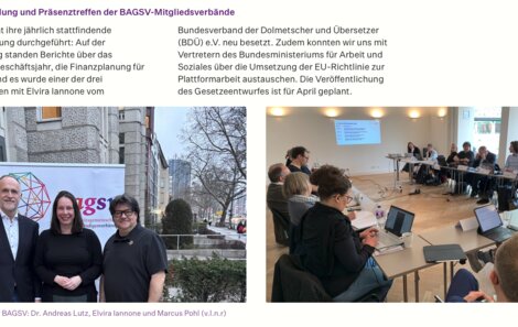 Und unter "In Aktion" gibt es ab jetzt regelmäßige Kurzberichte aus der politischen Arbeit der BAGSV – natürlich mit vielen Fotos.