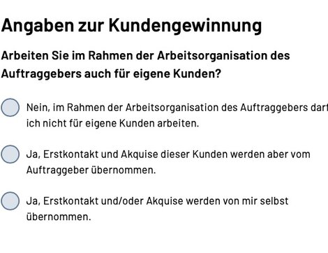 Wer eins zu eins für Auftraggeber tätig ist, wird solche Fragen nur schwer beantworten können. 