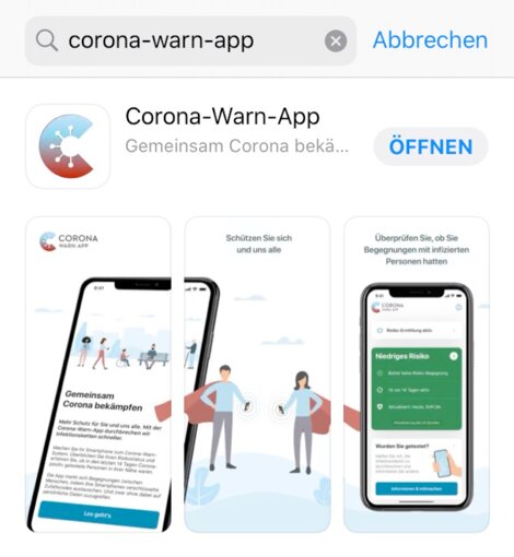 Das ist die Richtige: Corona-Warn-App im Apple Store