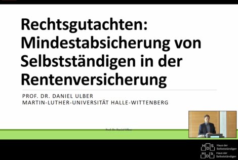 Titelfolie der Präsentation, mit der Daniel Ulber sein Gutachten vorstellt