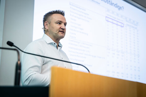 Dr. Klaus Wohlrabe vom ifo Institut bei seinem Impulsvortrag