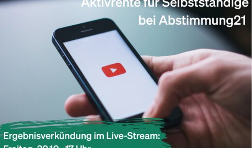 Faire Aktivrente bei der Volksabstimmung von Abstimmung21: Die Ergebnisse stehen fest – sei am Freitag (30., ab 17 Uhr) live bei der Abschlussveranstaltung dabei!