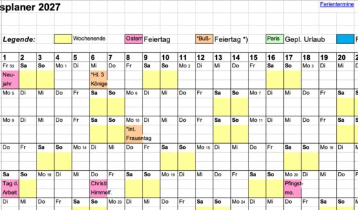 Geschenk für Vereinsmitglieder: Jahresplaner 2026 und 2027 (für Excel, Google etc.)