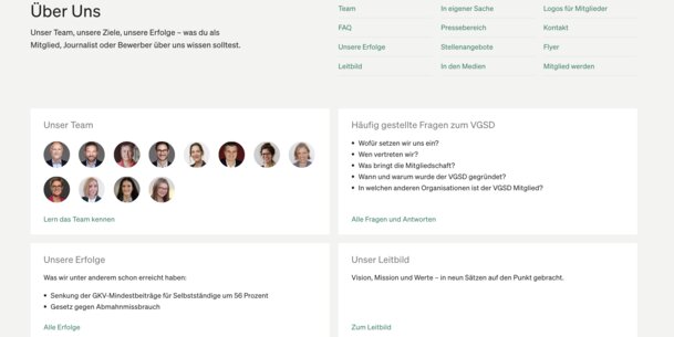 Neuer Bereich "Über uns": Hier erfährst du alles über den VGSD und unser Team