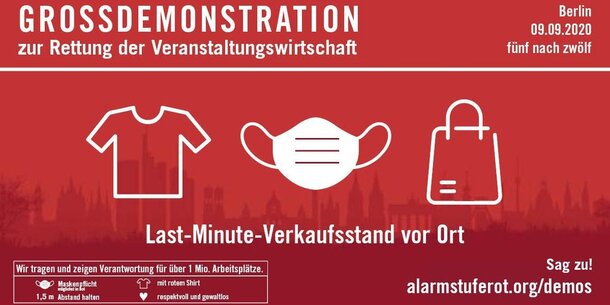 Diesen Mittwoch in Berlin: Großdemonstration zur Rettung der Veranstaltungswirtschaft