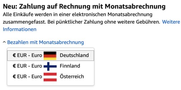 Tipp: „Monatsabrechnung“ – Amazon-Bestellungen erst Mitte des Folgemonats bezahlen