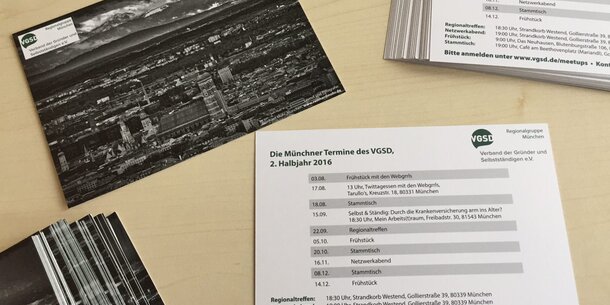 Regionalgruppe München mit eigenem Terminflyer