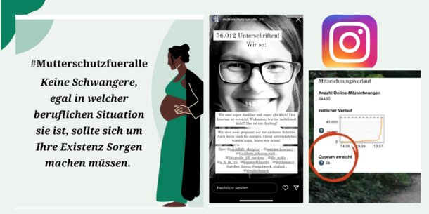 Dank Topmodels und Instagram: Bundestagspetition "Gleiche Rechte im Mutterschutz für selbstständige Schwangere" wird zum viralen Hit und erhält 111.794 Unterschriften
