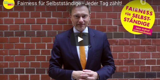 Christian Lindner fordert in Video Fairness für Selbstständige und Unternehmerlohn