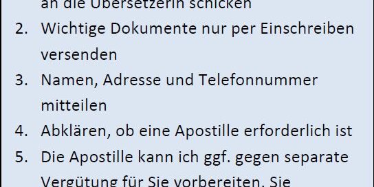 Kostenlos: Checkliste für das Übersetzen von Urkunden (PDF)