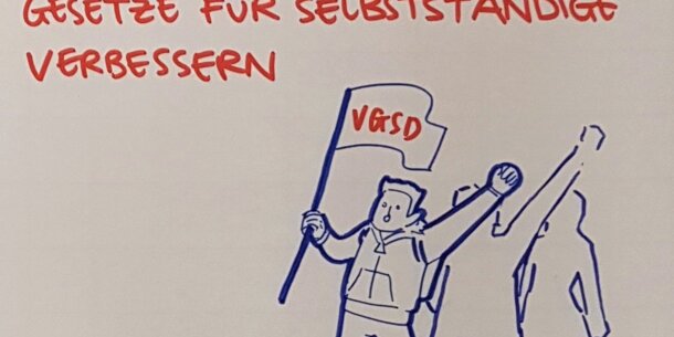 Innovationstreiber-Barcamp diskutiert Rechtsunsicherheit und ruft in Grafik zum VGSD-Beitritt auf