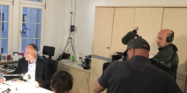 Dreharbeiten: VGSD heute Abend zum Thema "Corona" in den Tagesthemen