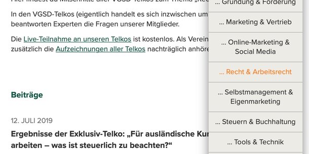Mitschnitte zu VGSD-Telkos jetzt nach Kategorien getrennt abrufbar