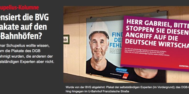 Politische Zensur? - DGB darf Plakate aufhängen, Selbstständige nicht