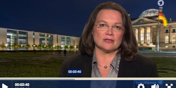 Nahles in Tagesthemen: Selbstständige haben "überhaupt keine Alterssicherung"