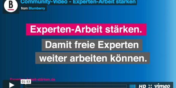 Video mit Testimonials von Selbstständigen und Experten online