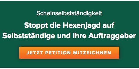 Jetzt online: Petition zum Thema Scheinselbstständigkeit