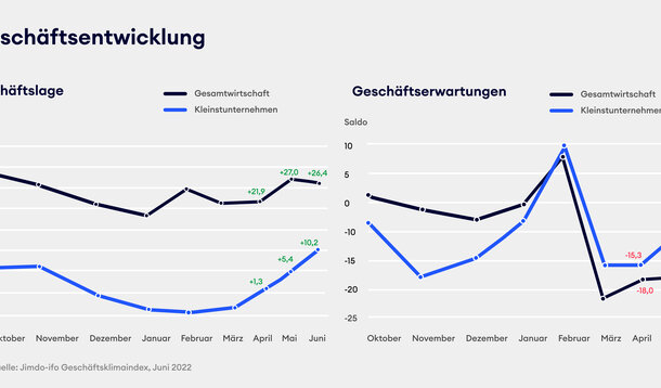 Neue ifo-Zahlen – Blick in die Zukunft weiter negativ, aber ...: Geschäftslage von Solo- und Kleinstunternehmen erholt sich im Juni deutlich