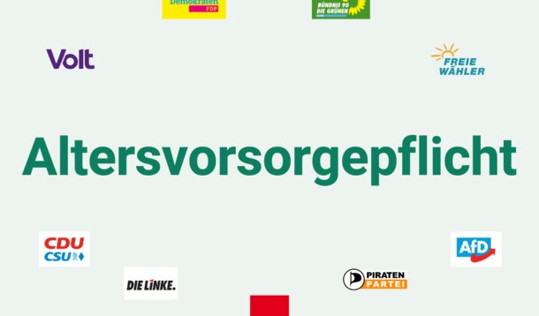 Wahlprüfsteine zur Bundestagswahl Nr. 5 : Das sagen die Parteien zum Thema "Altersvorsorgepflicht"