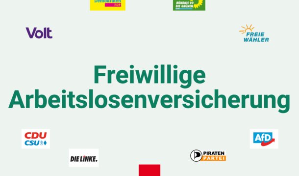 Wahlprüfsteine zur Bundestagswahl Nr. 4: Das sagen die Parteien zum Thema "Freiwillige Arbeitslosenversicherung"
