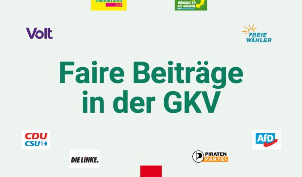 Wahlprüfsteine zur Bundestagswahl Nr. 8: Das sagen die Parteien zum Thema "Faire Beiträge in der gesetzlichen Krankenversicherung"